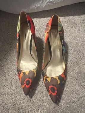 J.Renee Floral Pointed-Toe Pumps in Red, Orange, Yellow, Blue